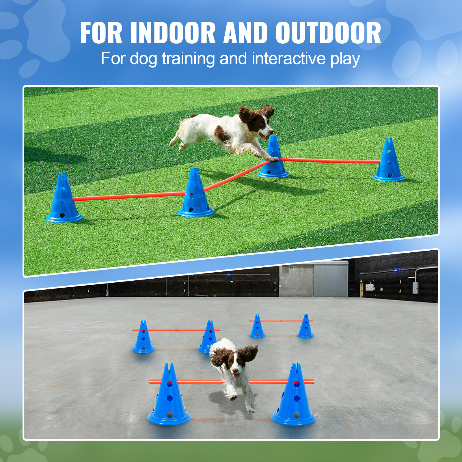 VEVOR Dog Agility Kit Jump Hurdle Cone Pets Obstacle Training Course 6 PCS Set