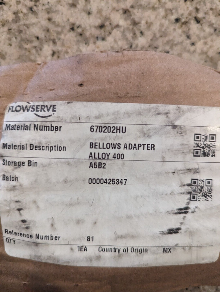 Flowserve Bellows Adapter 670202HU Alloy 400