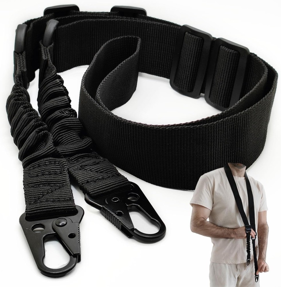 Tactical Rifle Sling 2 Point Gun Shoulder Strap Adjustable Two Points Sling with