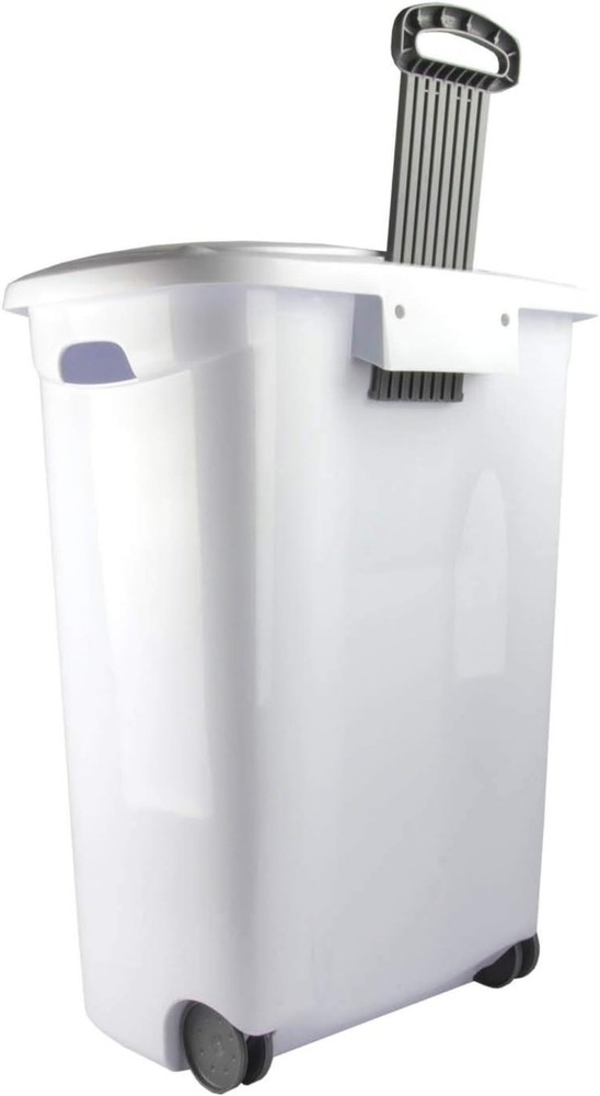 Extra Strong Laundry Hamper with Wheels,, Plastic, White, 1 Piece