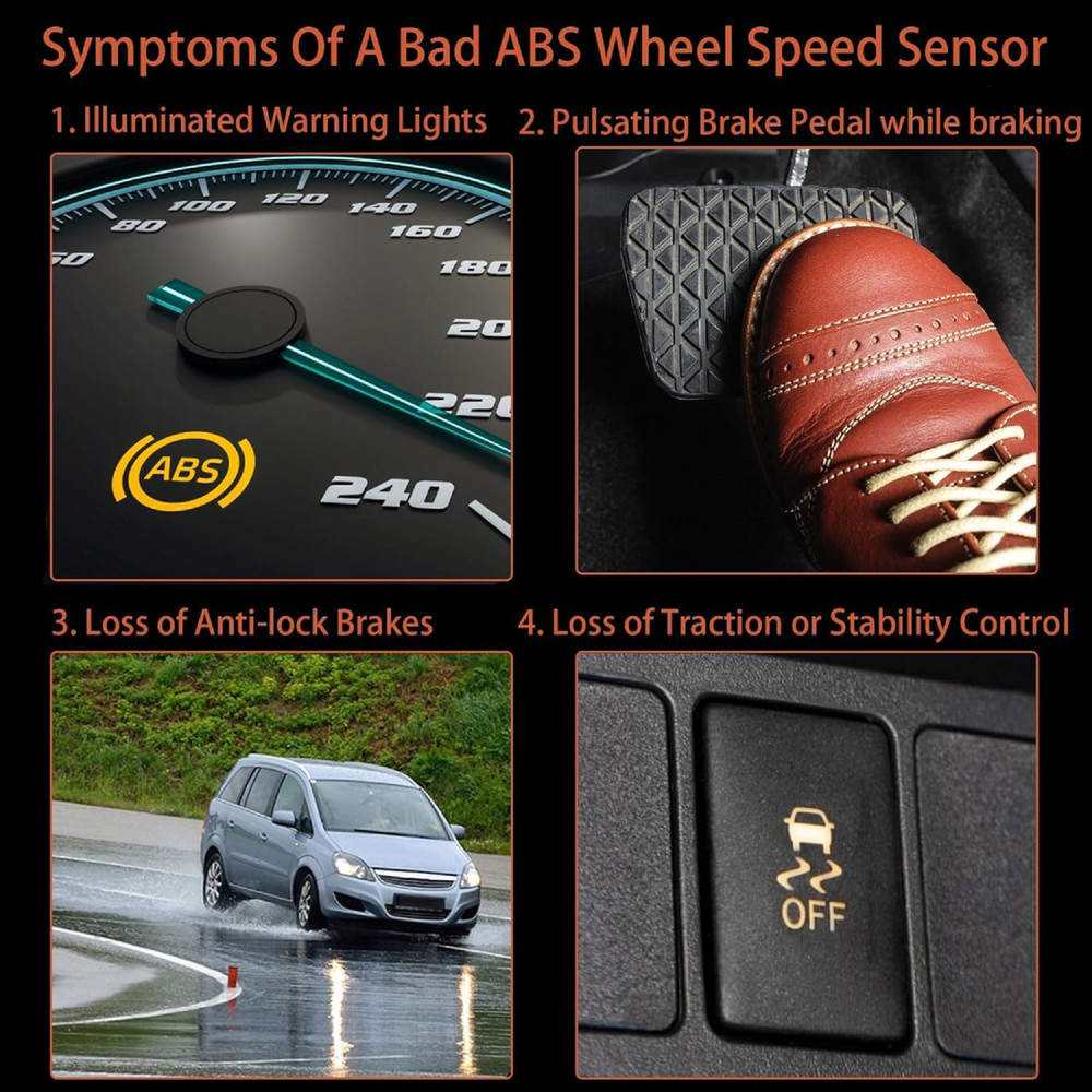 ABS Wheel Speed Sensor Front Rear Left Right Replacement for Commander 2006-2...