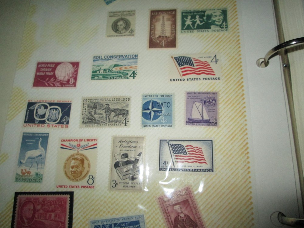 Stamp Collection VTG Stamps. 15 Binder Pages
