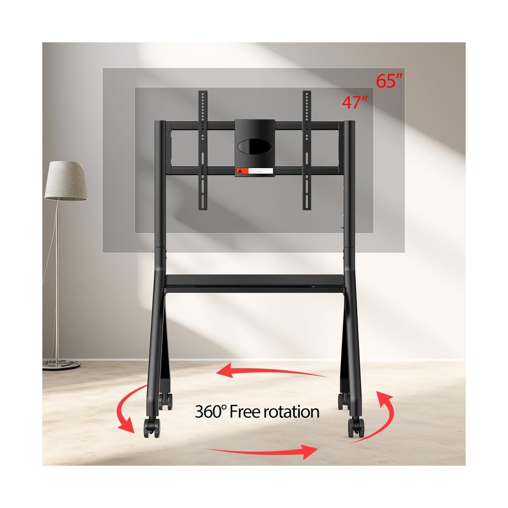 Smart Board Stand for Interactive Whiteboard 47"-65", Four Lockable Wheels, D...