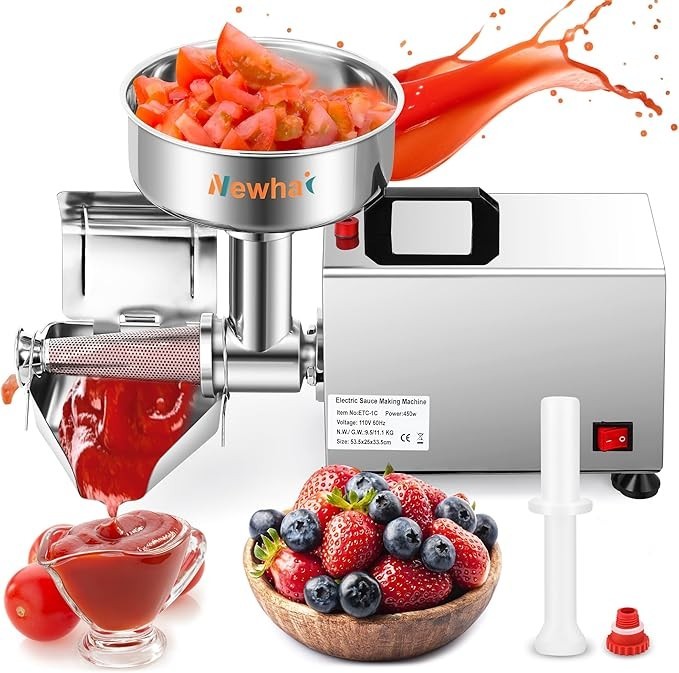 Newhai 450W Electric Tomato Strainer Commercial Sauce Maker Stainless Steel