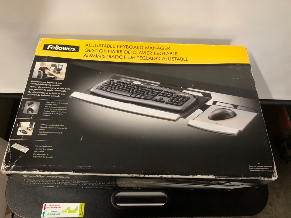 Fellowes Adjustable Desk Keyboard Tray, Black