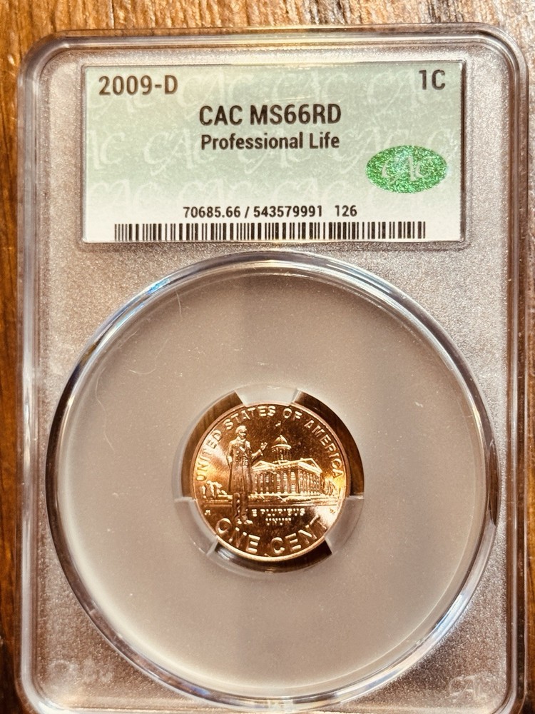 2009-D Lincoln Cent CAC MS66RD Professional Life