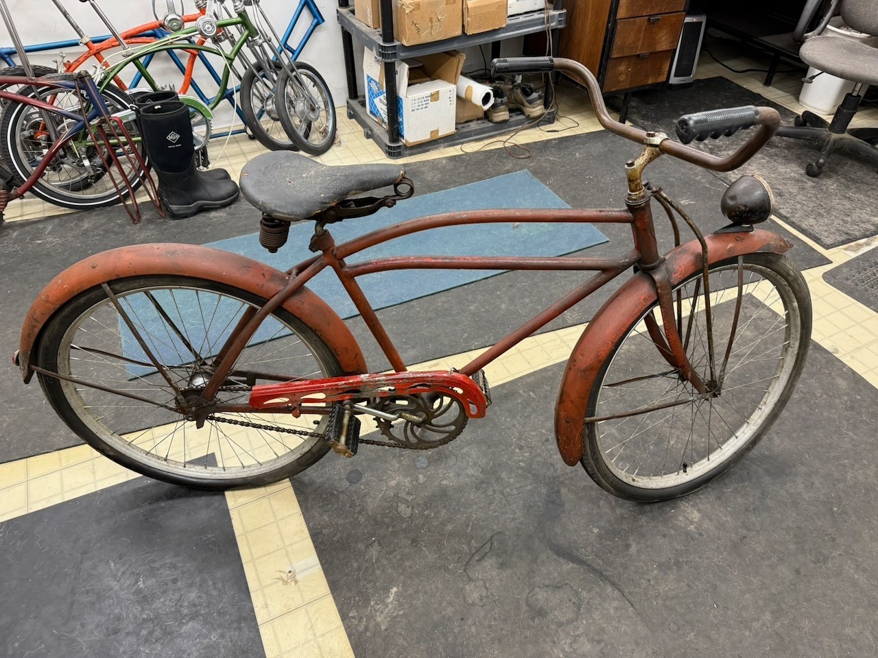 Western Flyer Mens 26" Bicycle 1940's? Vintage  Rusty Rat Rod Cruiser
