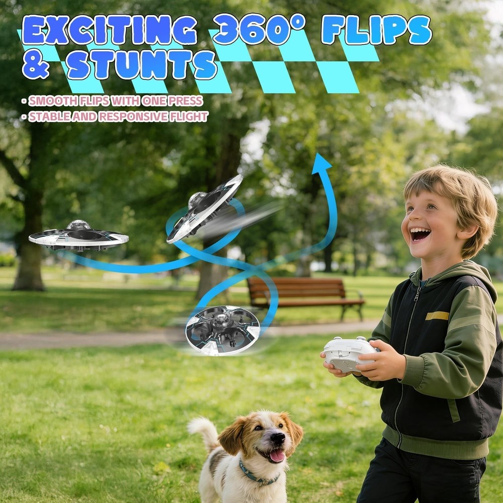 Interactive Mini Drone for Kids - Safe Remote Control with 14 Min Flight Time