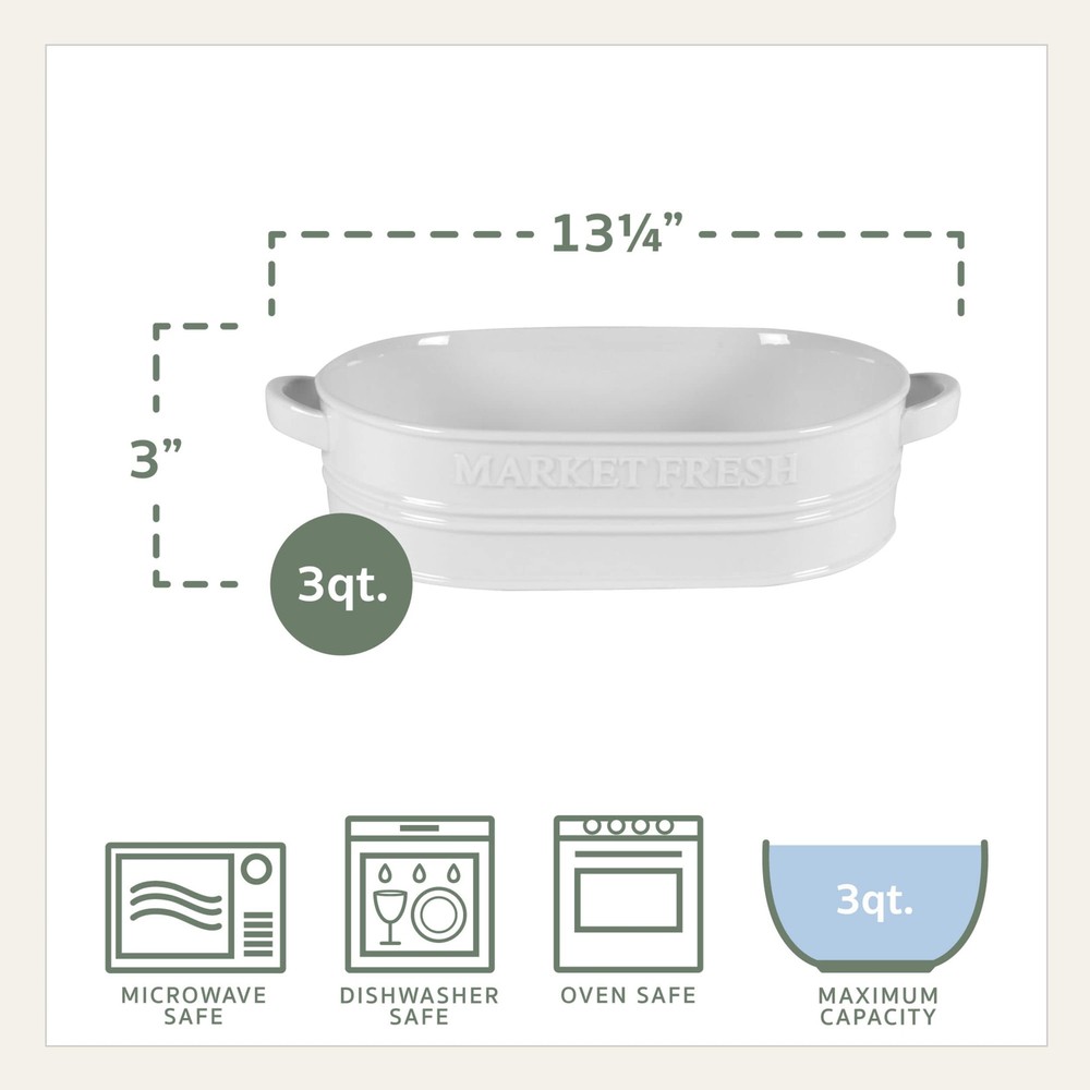 Market Fresh Casserole Baking Dish 3 Quart