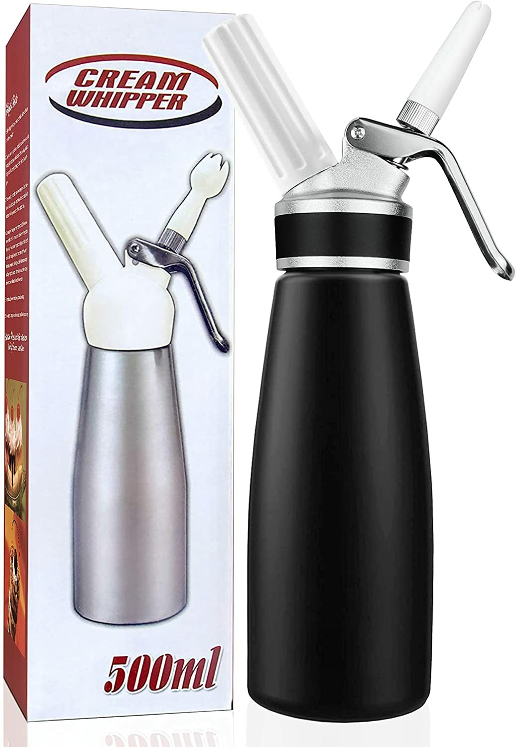 Whipped Cream Dispenser Durable Aluminum Foam Whipper 1 Pint 500ml Cream Maker