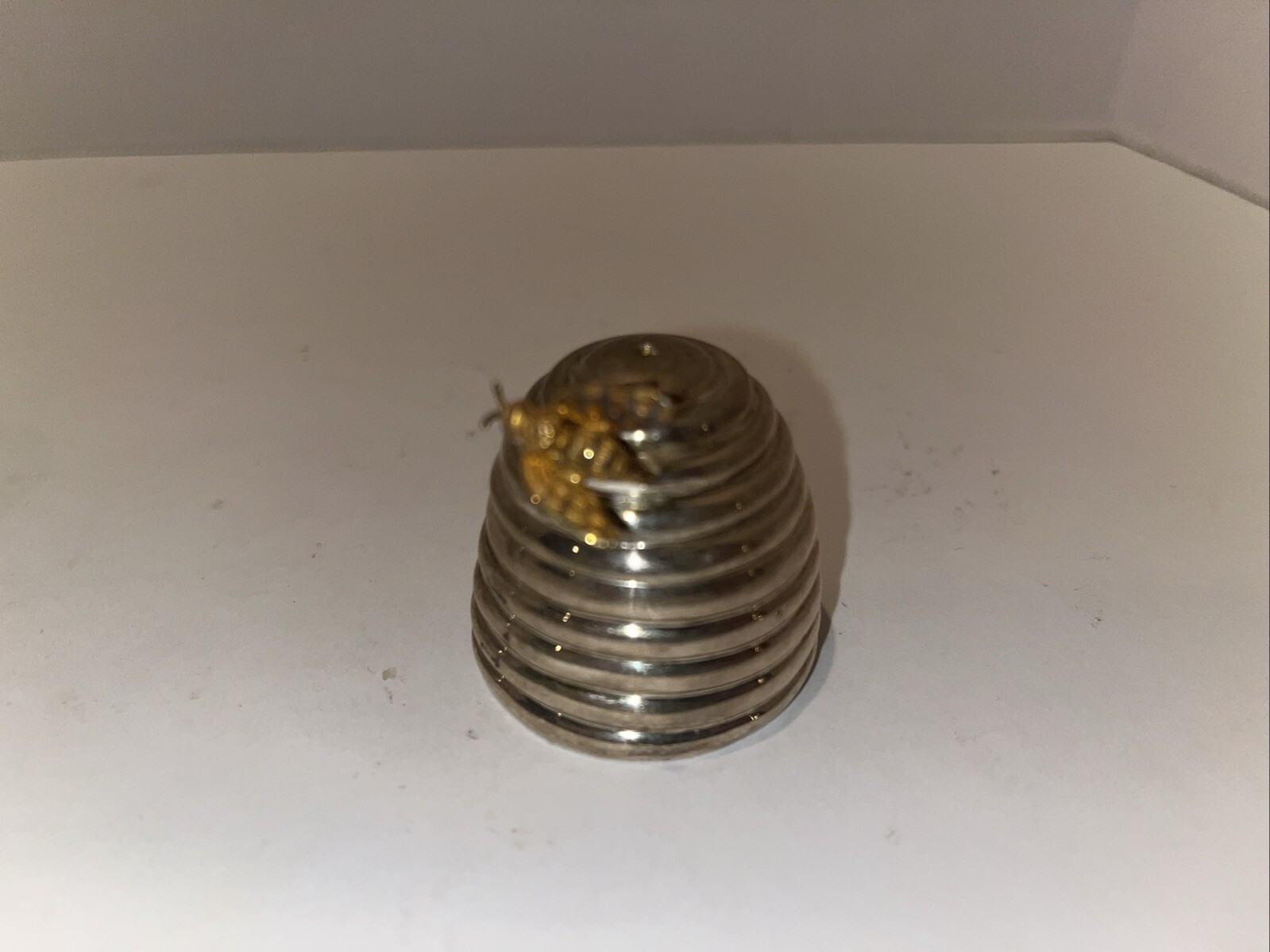 Thistle & Bee Sterling Silver Beehive Salt & Pepper Shakers Rare