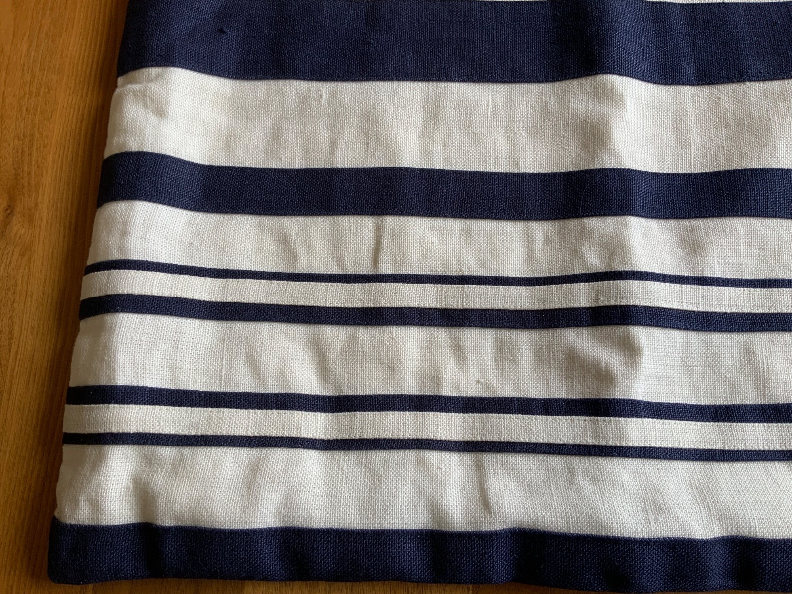 Williams Sonoma Navy and Off-White Stripe Pillow Cover 20 x 20 NIP No Tags