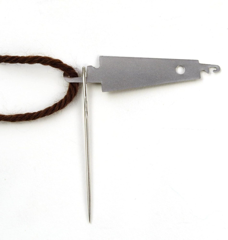 Silver Needle Threader For Long Eye Needles Embroidery Tapestry Chenille 1 Ct