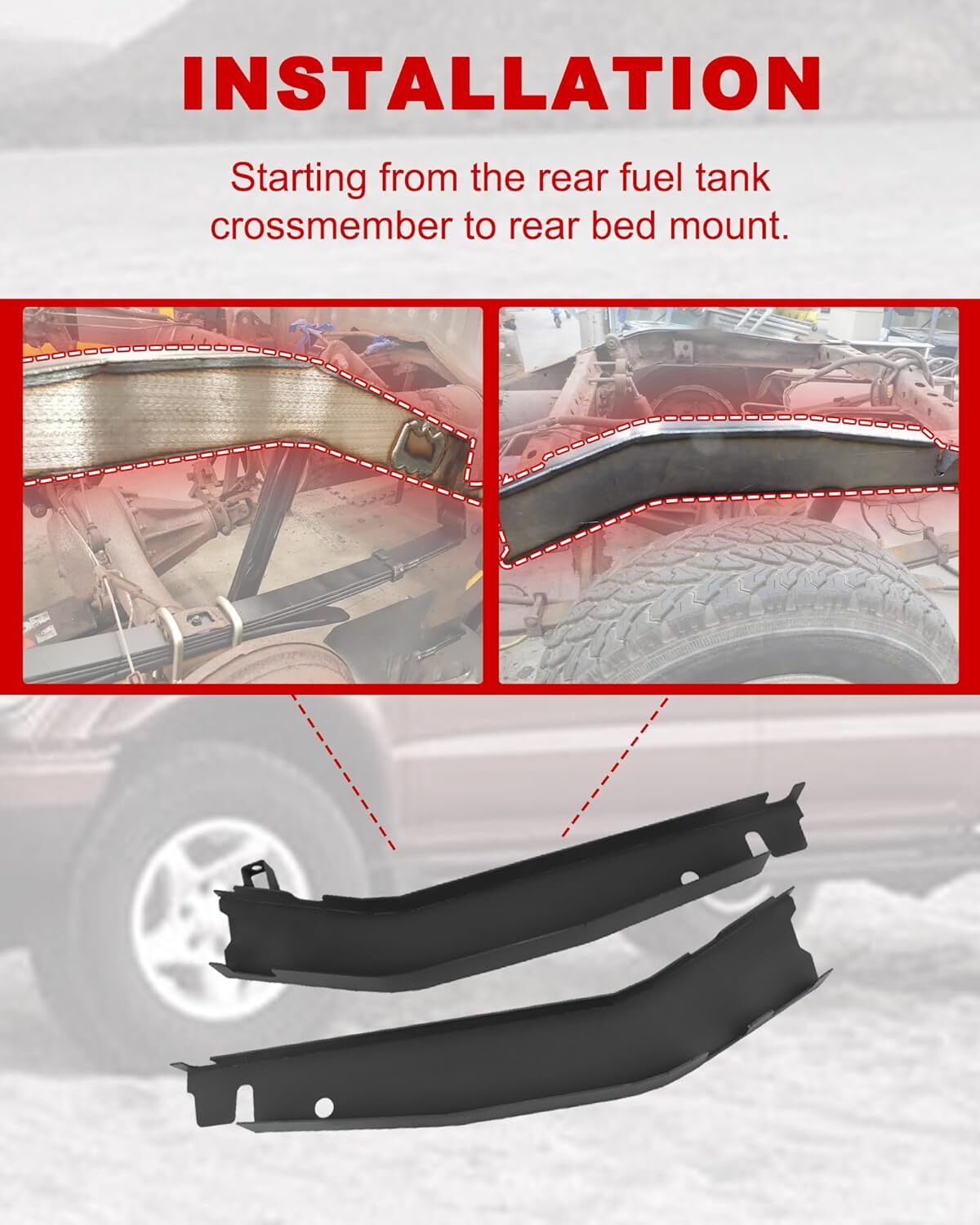 Center/Mid/Mid-Rear/Rear Frame Repair Kit for 2000-2004 Toyota Tacoma Double Cab