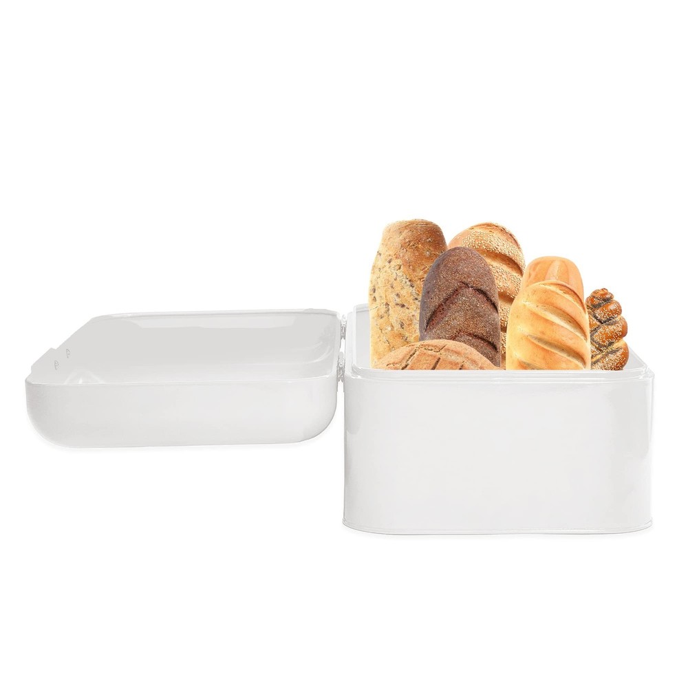 Culinary Couture Extra Large White Bread Box for Kitchen Countertop - Holds 2...