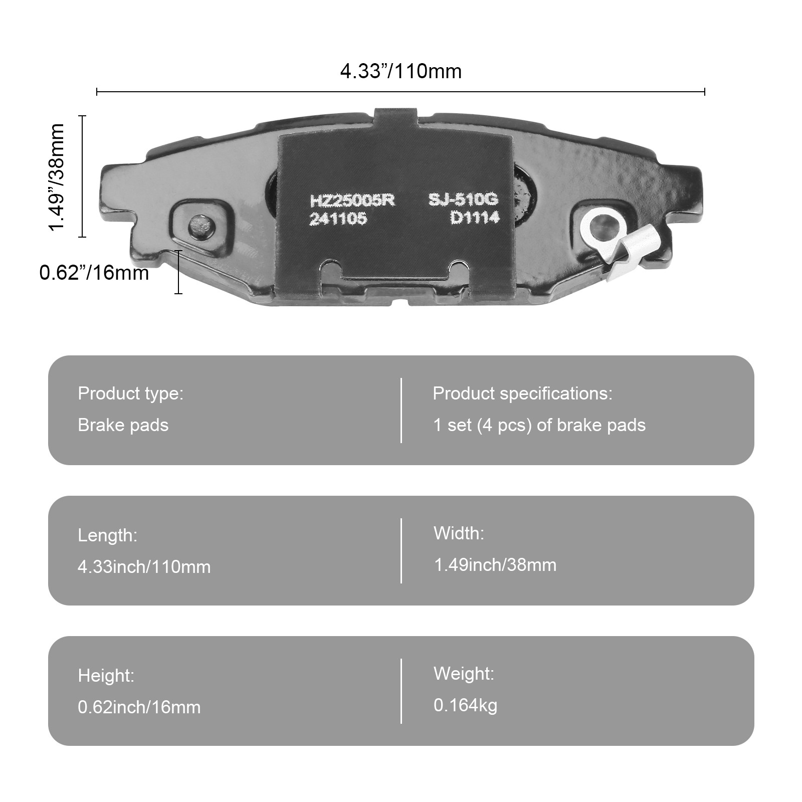 For Subaru Forester Impreza Outback Legacy XV Crosstrek Rear Ceramic Brake Pads.