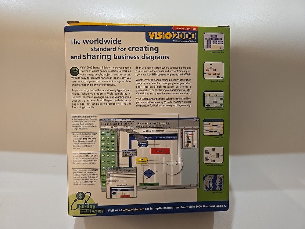 Visio 2000 Professional Upgrade New Standard Visual Gralhical Software Sealed