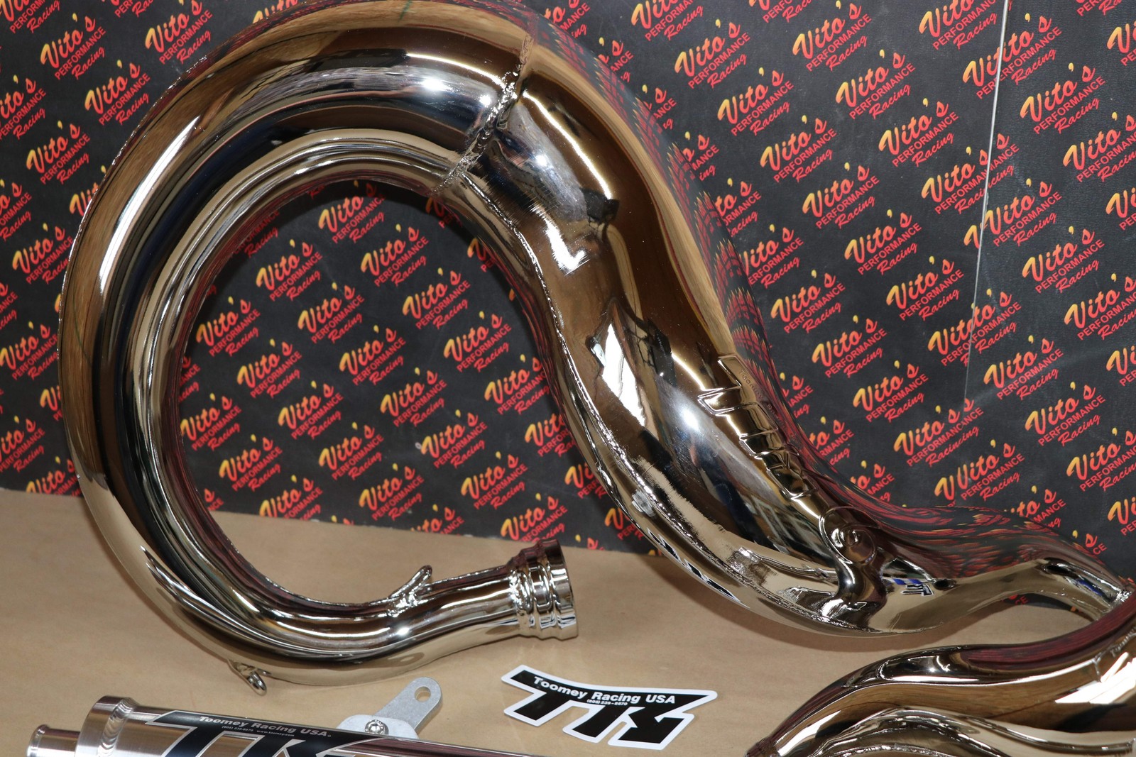 NEW Yamaha Banshee CHROME Toomey Racing T6 Pipes + T-6 silencers 1987-2006