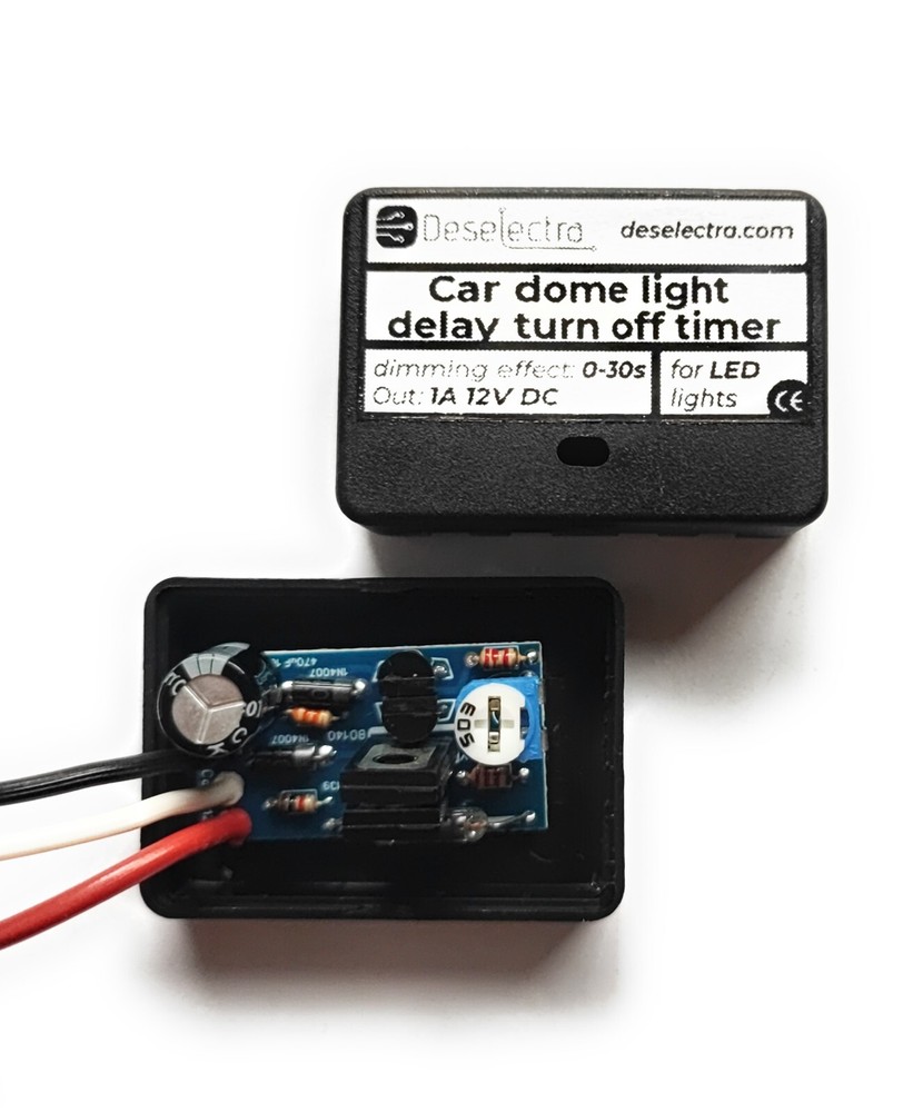 3A LED car dome interior light switch timer 1-30s 12V dimming effect negative