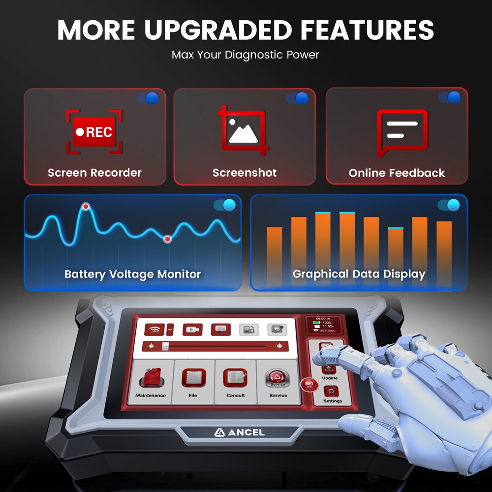 ANCEL DS100 Car OBD2 Scanner Diagnostic Tool ABS SRS Engine Code Reader EPB TPMS