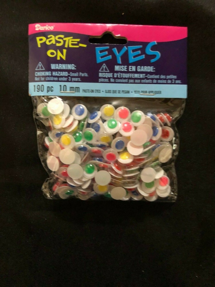 DARICE PASTE ON MOVABLE EYES 192 PC 10 MM MULTI COLOR