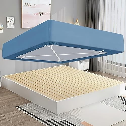 2 Pack Bed Sheet Fasteners Straps Adjustable Bed Sheet Holder 2 Pcs White