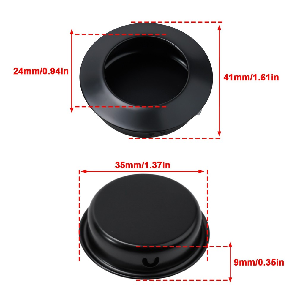 Round Pull Handles 6Pcs Flush Mount Bathroom Kitchen Cabinet Cupboard Set