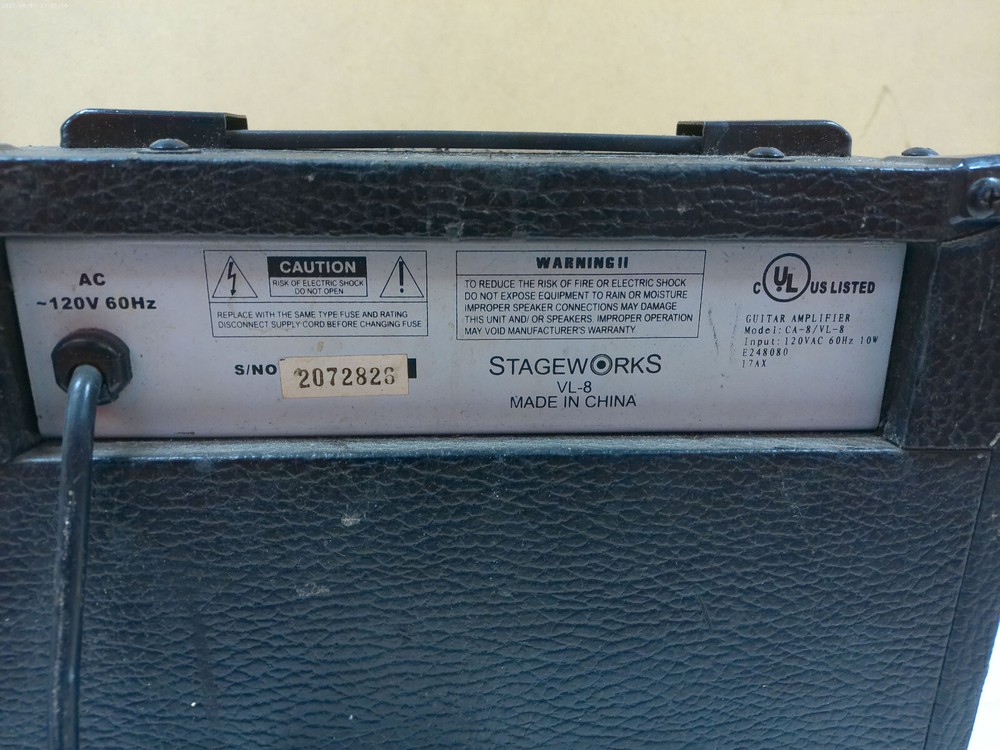 Guitar Research Mini Amplifier Model VL-8 Black Stageworks