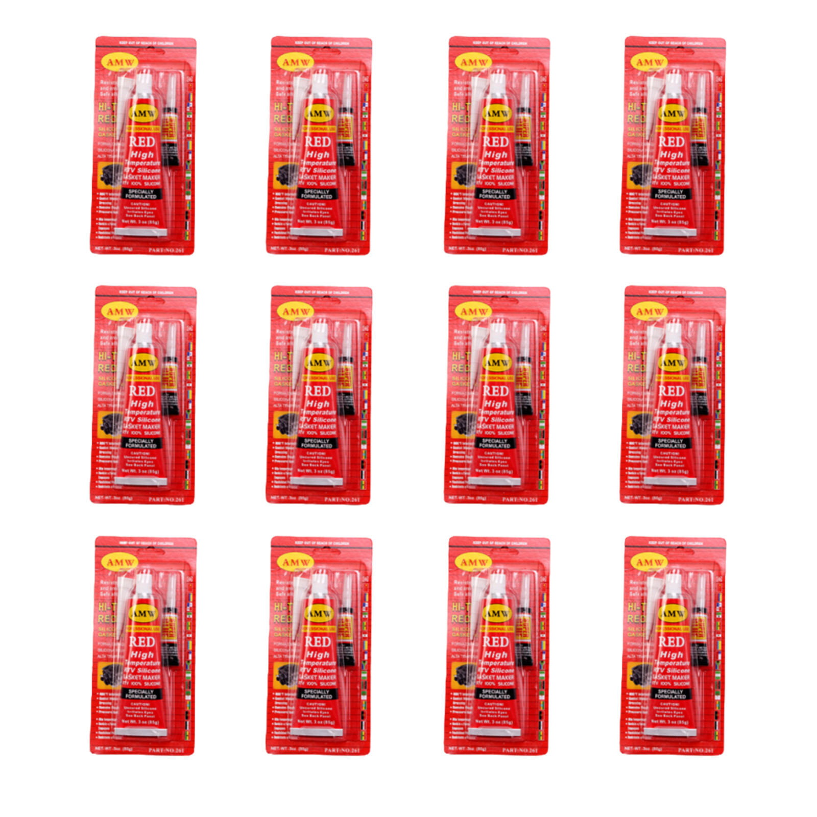 12*RTV Silicone Gasket Maker Red High Temp Instant Sealant for Auto Boat RV 85ml
