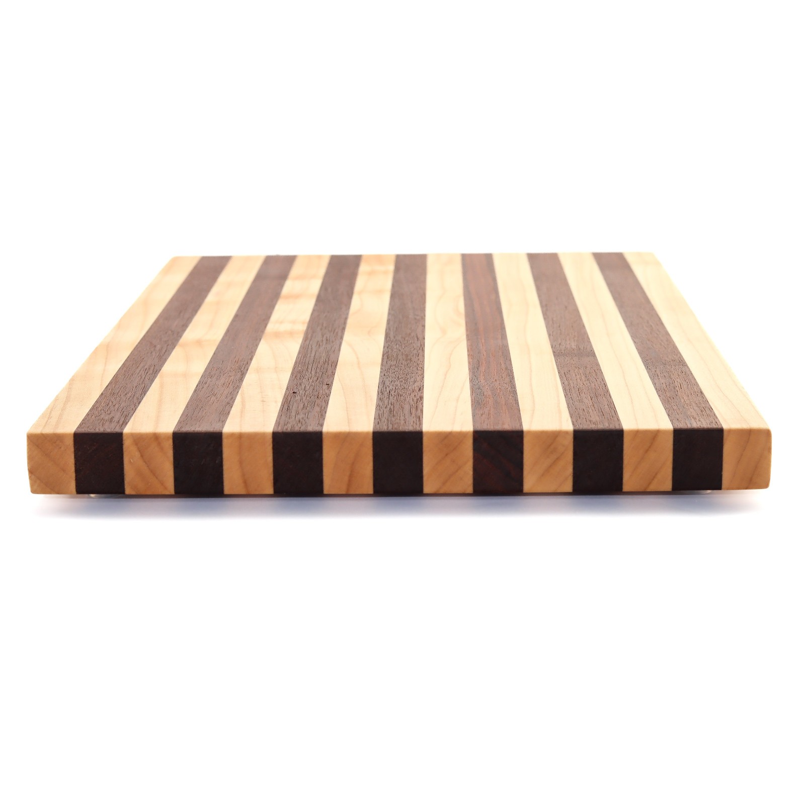 1" Thick Maple & Walnut Wood Cutting Board with Feet (17" x 11")