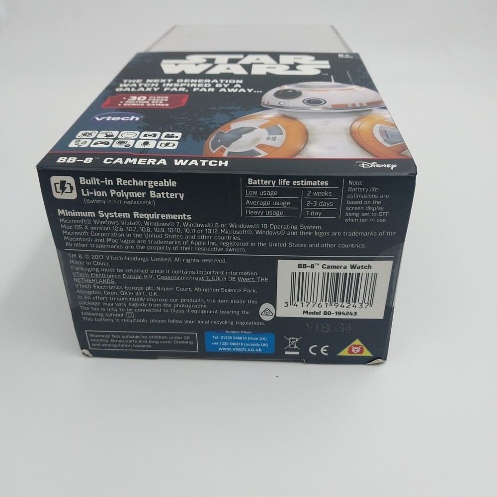 Vtech Star Wars BB-8 Smart Game Watch w/Touch Screen & Inbuilt Camera