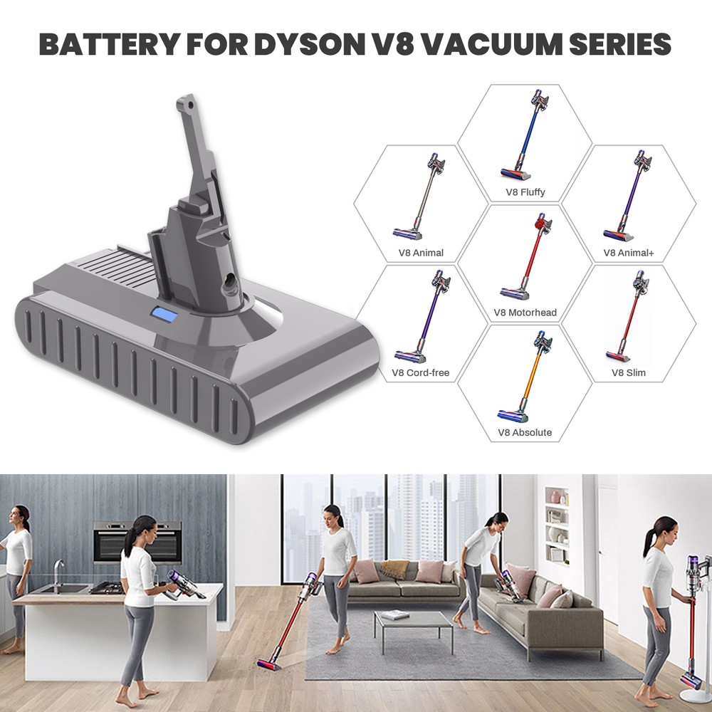 9500mAh For Dyson V8 Battery SV10 Absolute Cordless Vacuum Cleaner Battery SV10