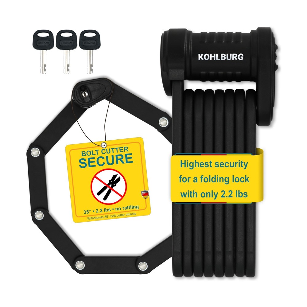 Security Folding Lock only 2.2 lbs - 35" Foldable Bicycle Lock - Ge... Fast Ship