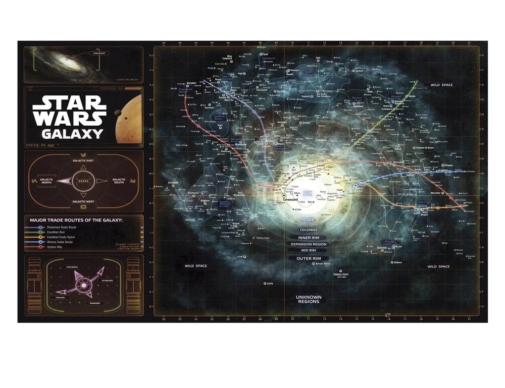 Star Wars Galaxy Map Poster