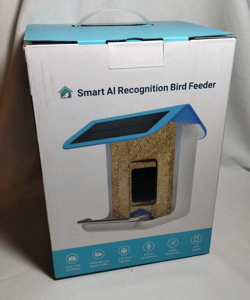 SHARPER IMAGE BIRD FEEDER SMART AI RECOGNITION BD002 REMOTE CONTROL CAMERA, NIB