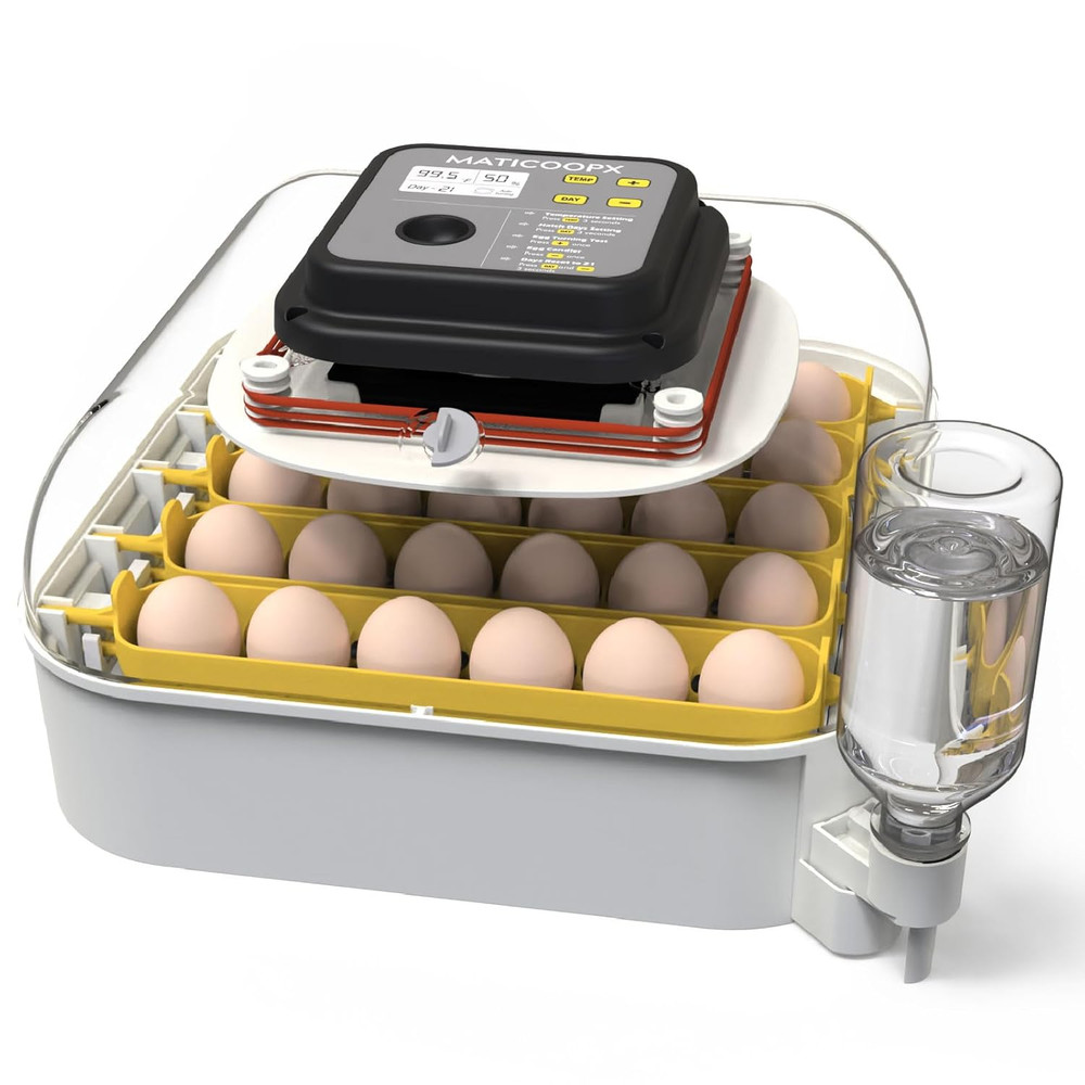 30 Egg Incubator with Humidity Display, Egg Candler, Automatic Egg Tu