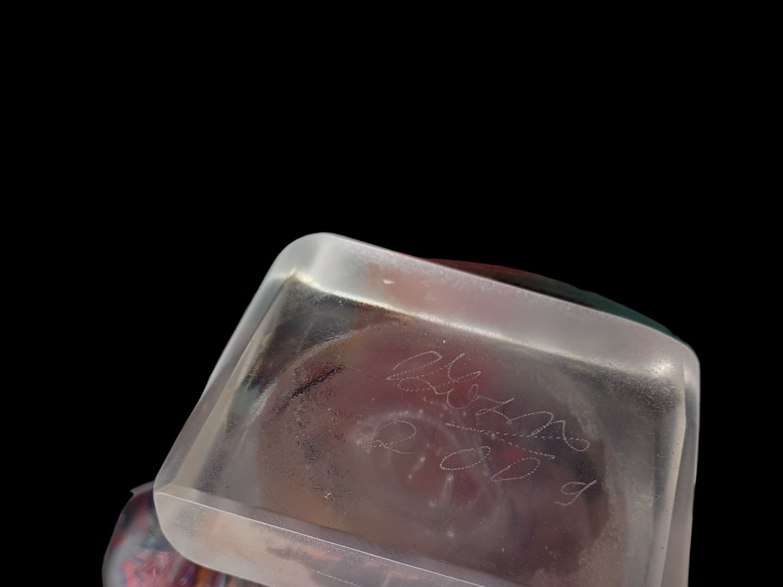 Art Glass Sculpture Hand Blown Clear Red Blue Large Vibrant Abstract Stunning Lg