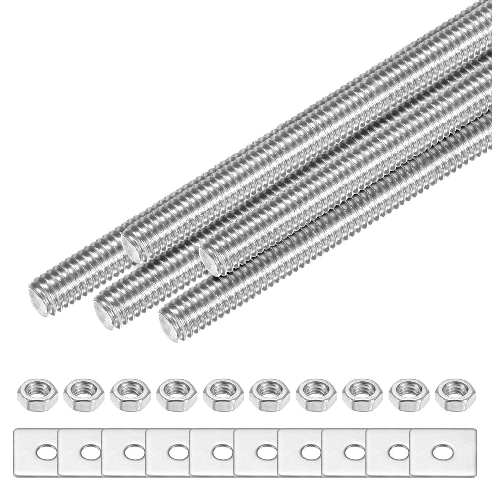 5-Set Fully Threaded Rod, M4x90mm Right Hand Thread Bar Studs with Nuts
