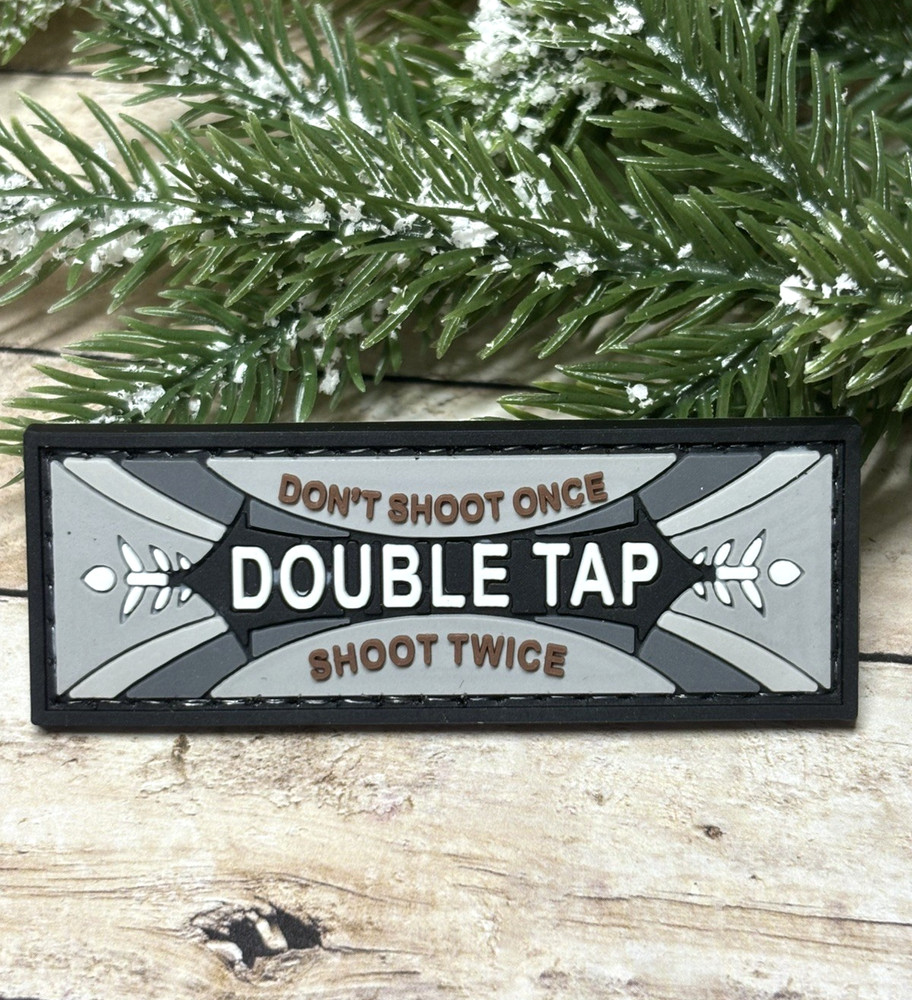 Double Tap Gun Patch - PVC Tactical Morale Patch -   Special Forces Gum Patch
