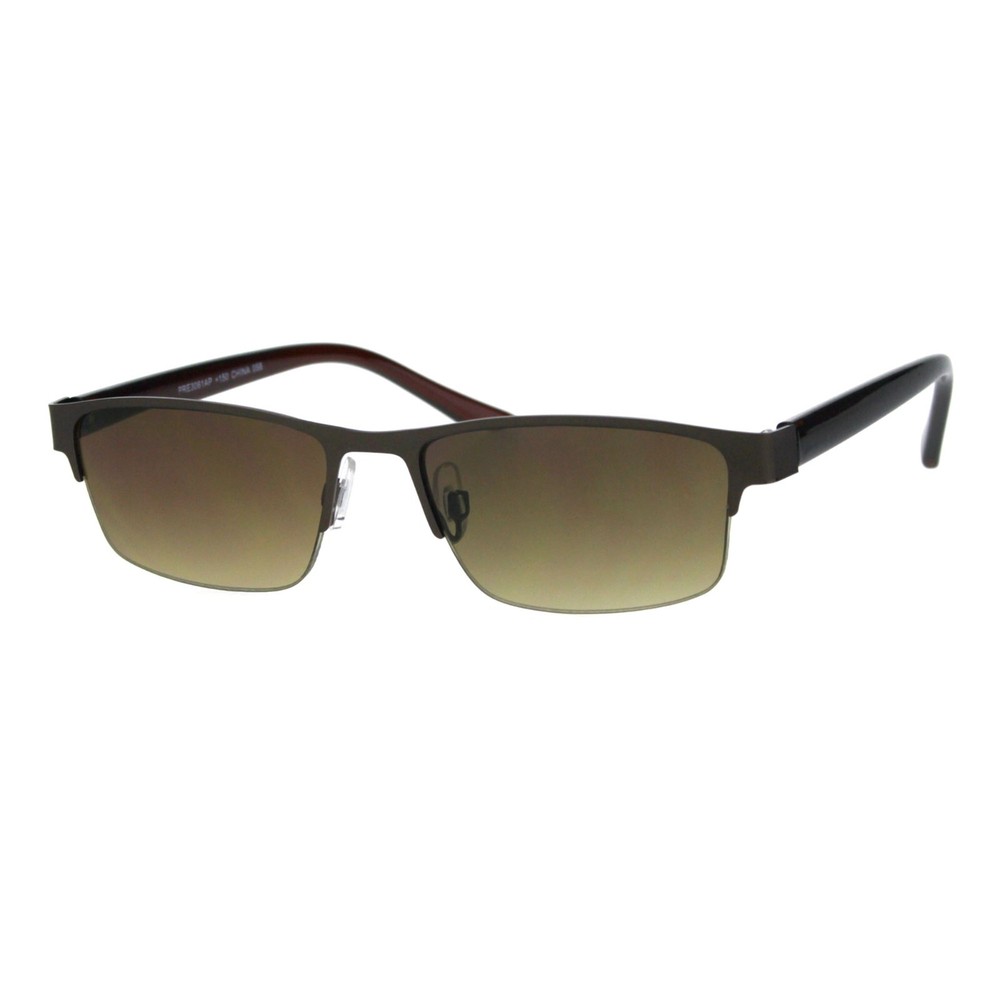 Multi Focus Progressive Reading Sunglasses 3 Powers in 1 Half Rim Rectangle
