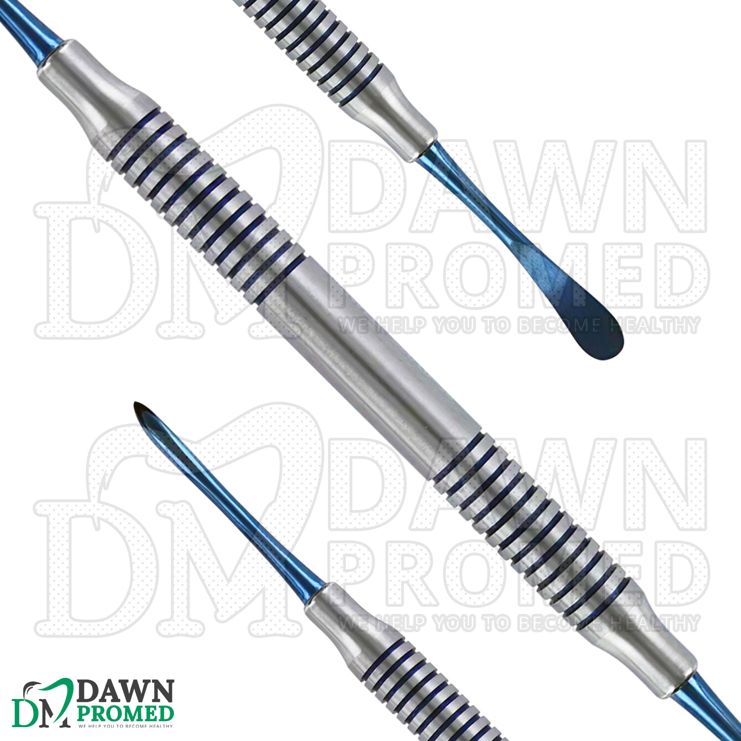 Dental Periosteal Elevator Molt # 9 Blue Titanium Coated Double Ended German Gr