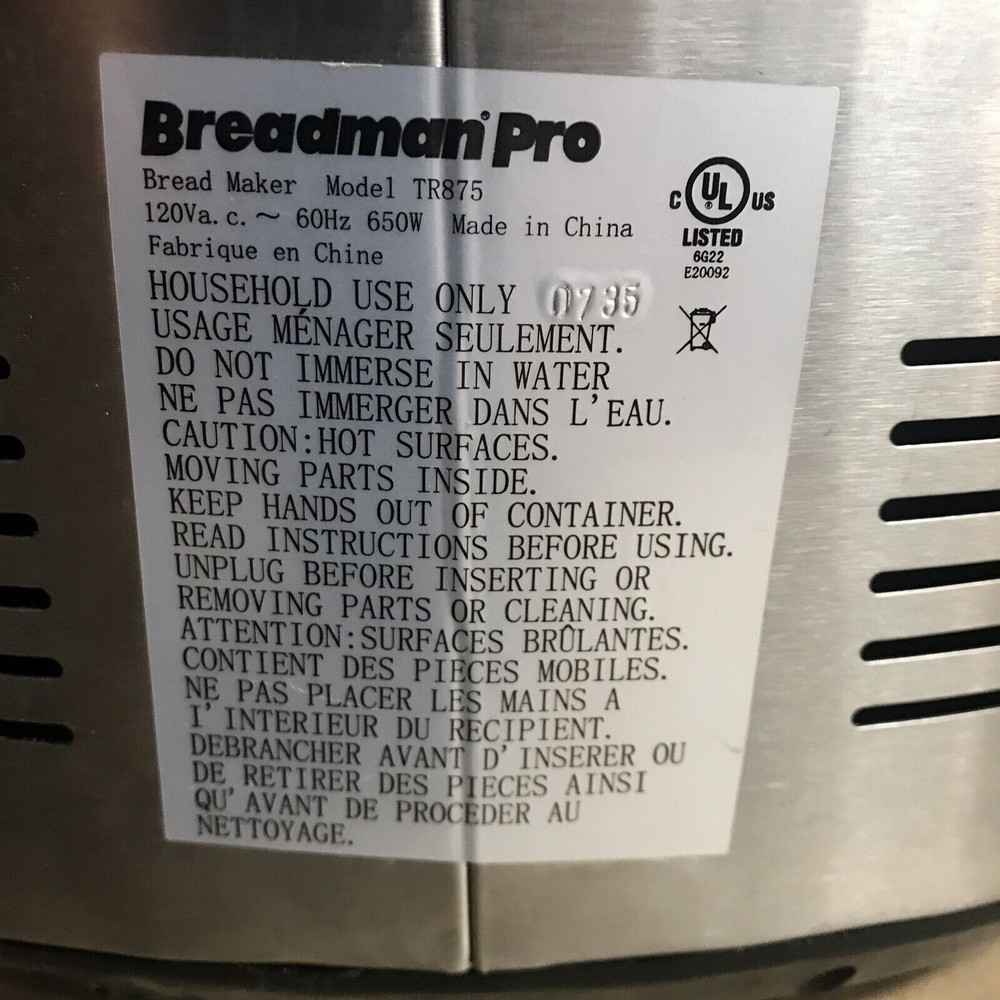 Paddle for Breadman Bread Maker Model TR875 Only (O)