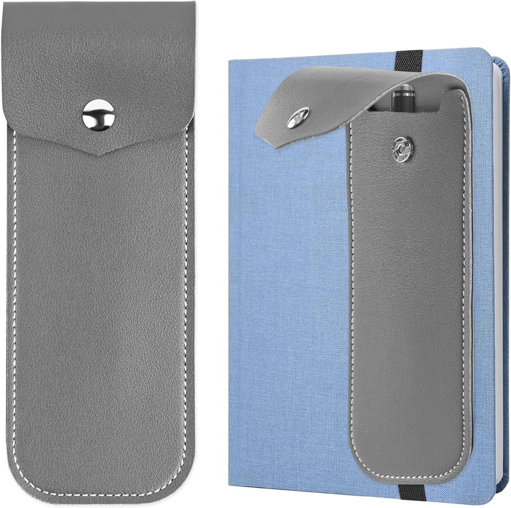 Multi-Functional Grey Pen Holder for Notebooks - Elegant and Practical Design