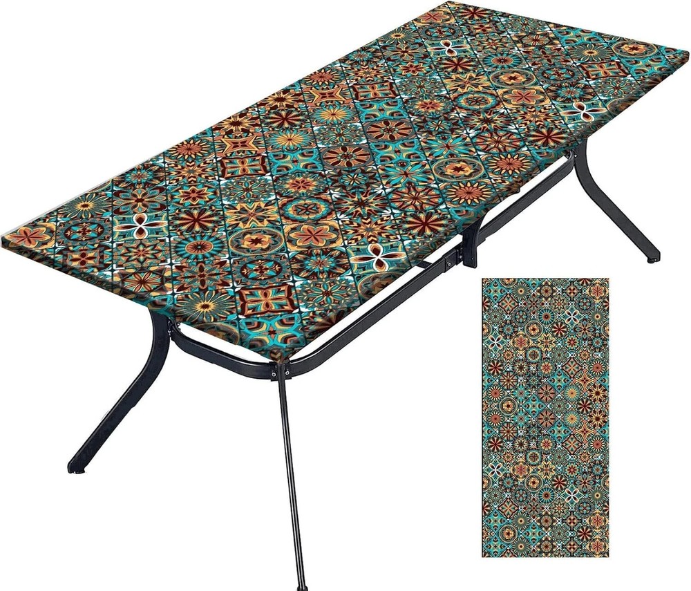 Tablecloth for Folding Table Waterproof Picnic Table Cover Fitted Table Covers