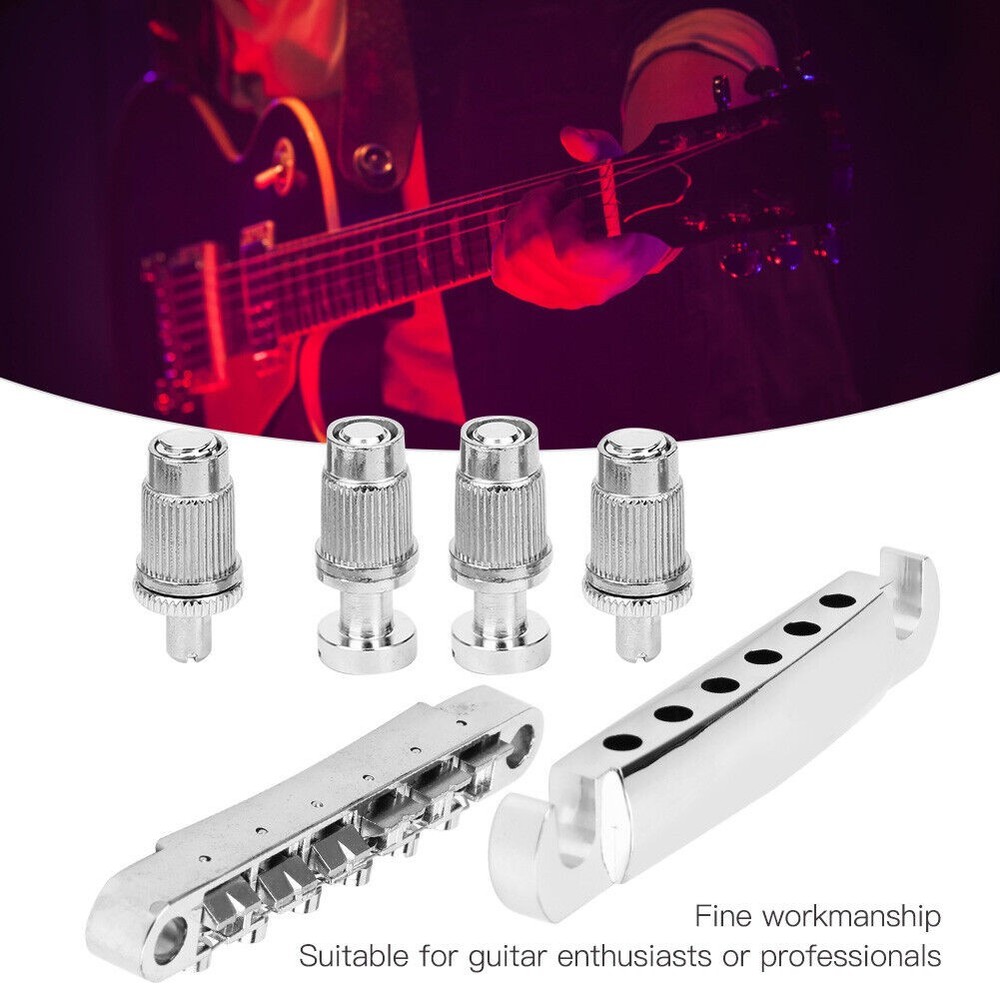 6 String Fixed Bridge Set Zinc Alloy String Base for LP Electric Guitar Accessor