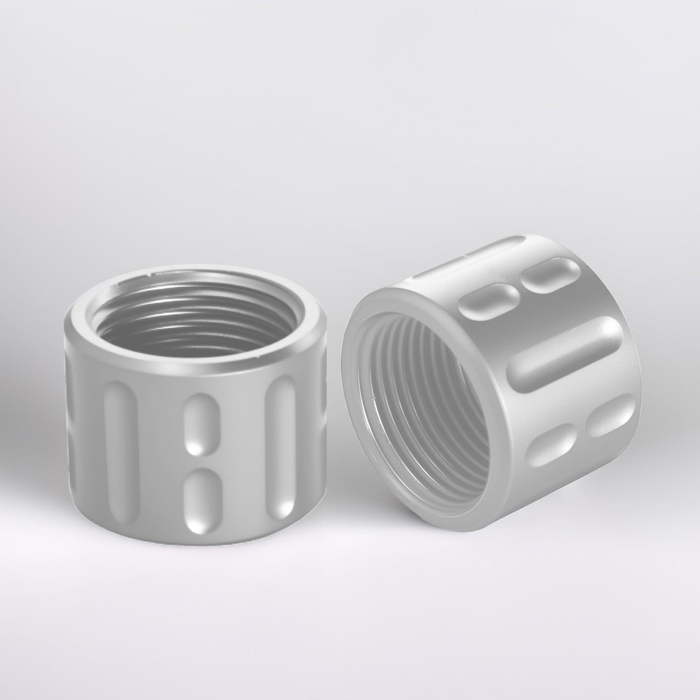 BZGREEN 2 Pack Thread Protector for 1/2 * 28 .22LR, .357 and 5/8 * 24 Silver