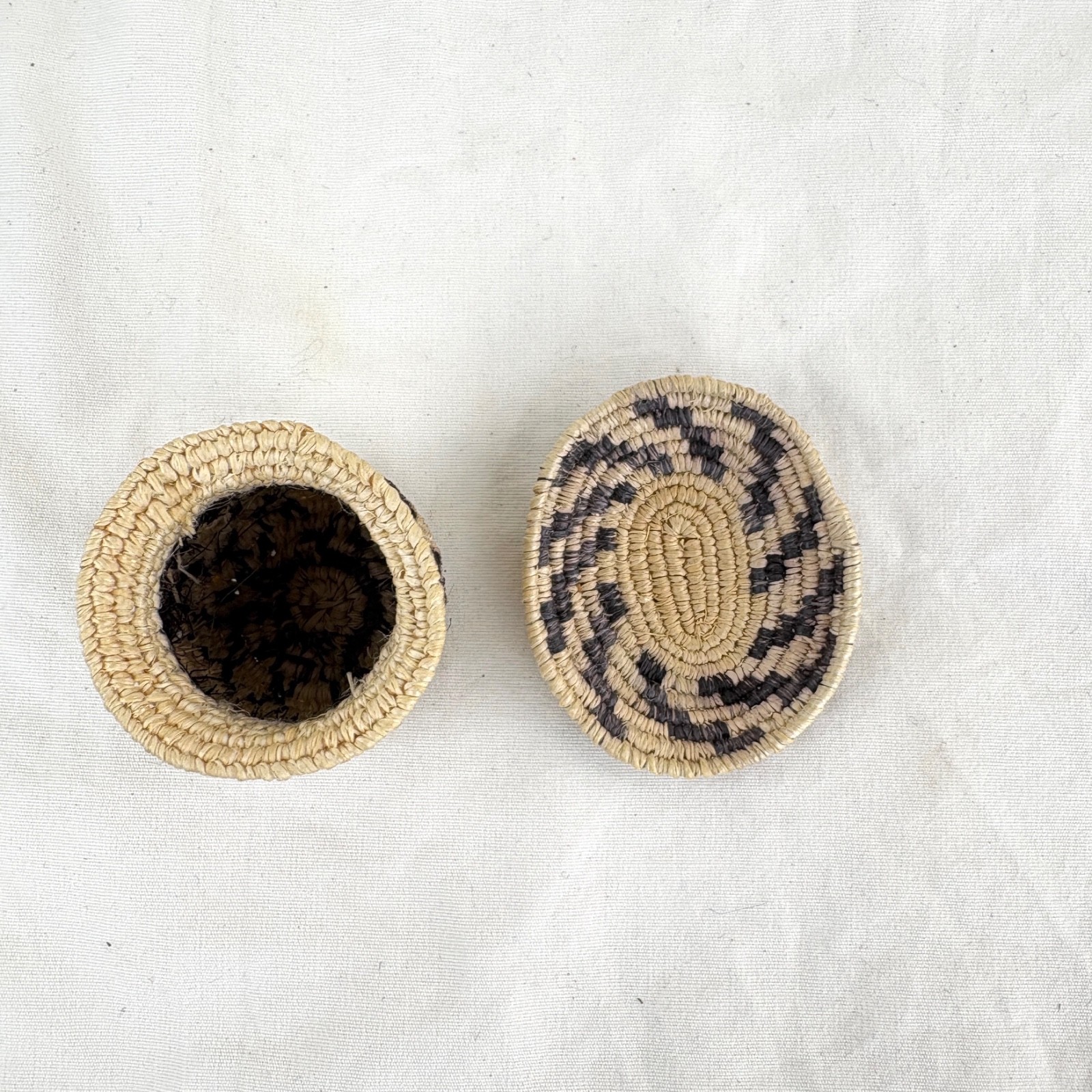 Two Miniature White Mountain Apache Basket