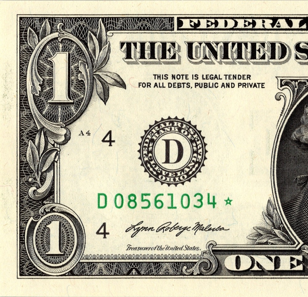 2021 D Star Note One Dollar Bill Regular Run Pack Note D08561034*