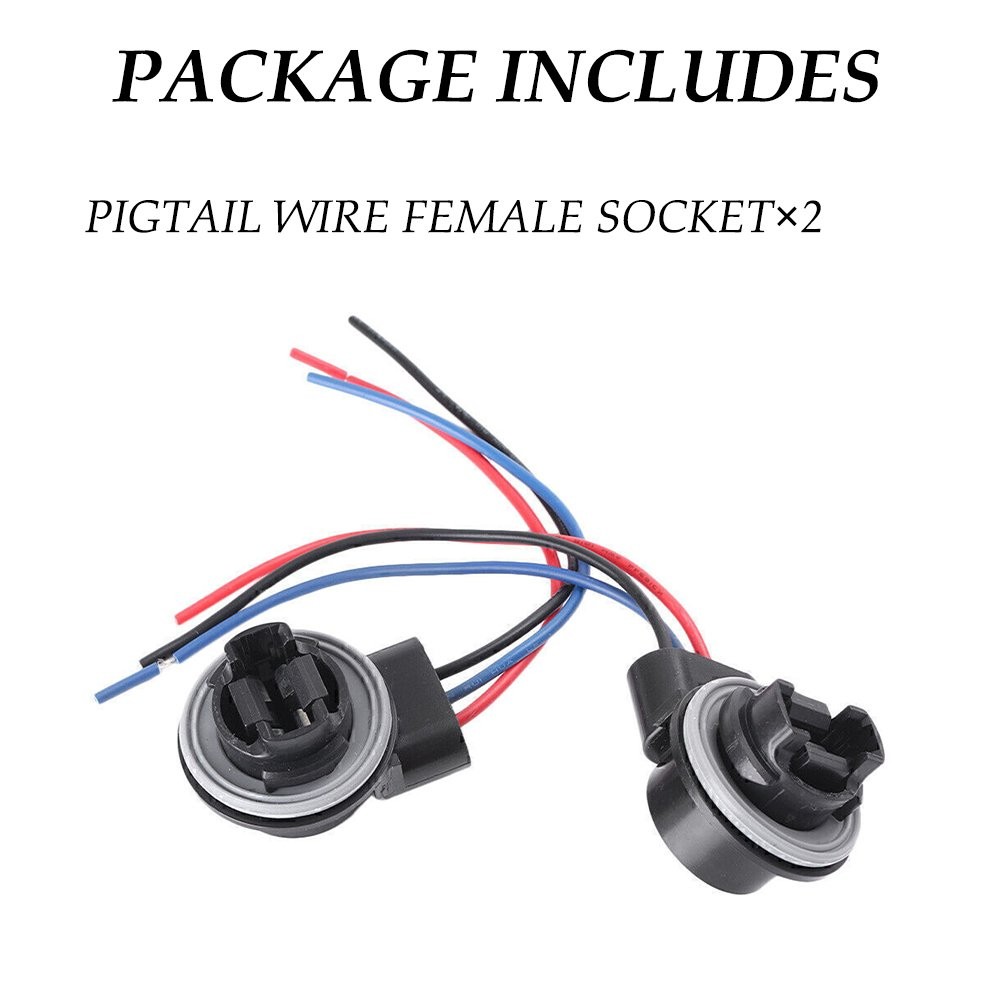 Universal Pigtail Wire Female Socket 3157 2 Harness Brake Stop Park Replacement