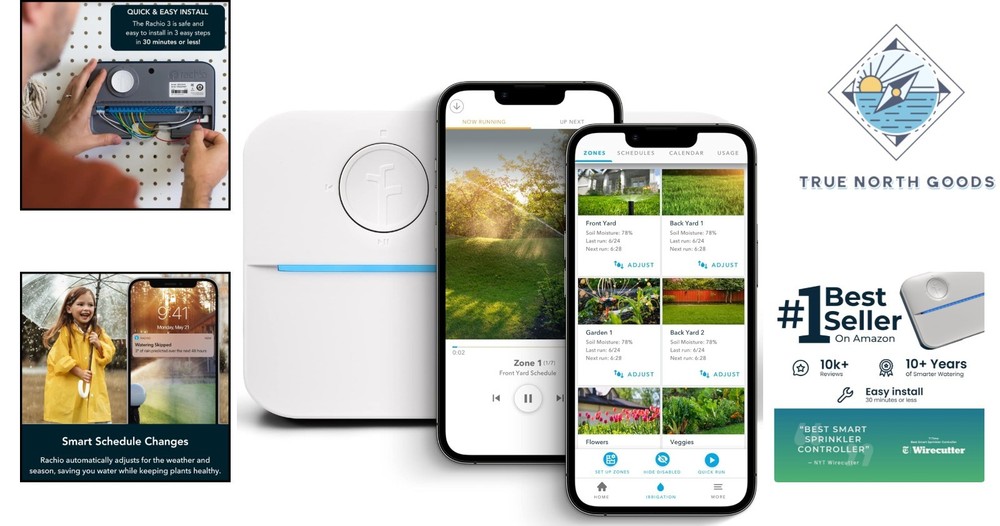 WiFi Smart Sprinkler Controller - 8-Zone Irrigation with App Scheduling & Rai...